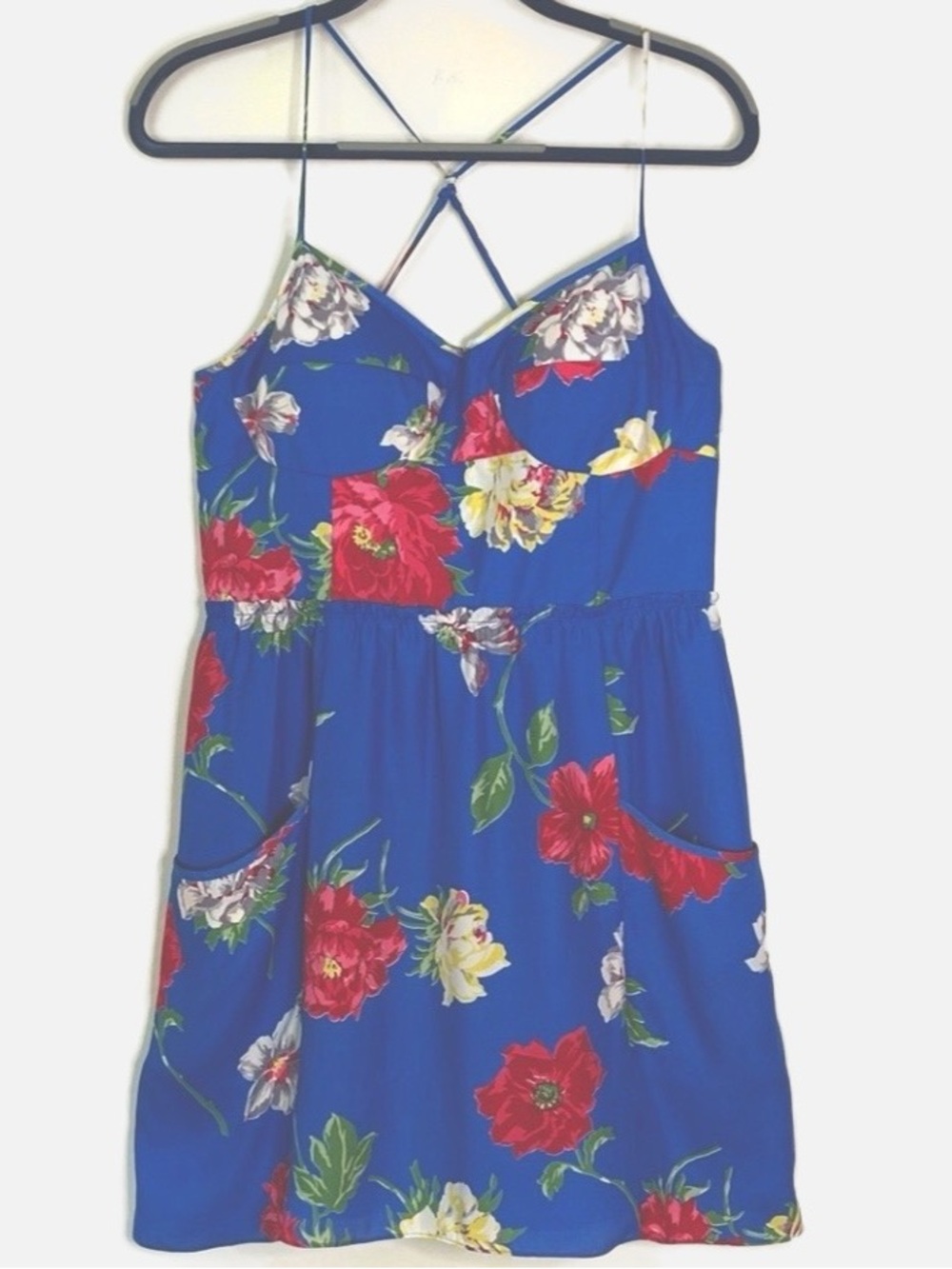 AMERICAN EAGLE Blue Floral Sundress SZ M